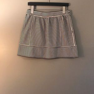 Madewell Black and White Striped Mini Skirt